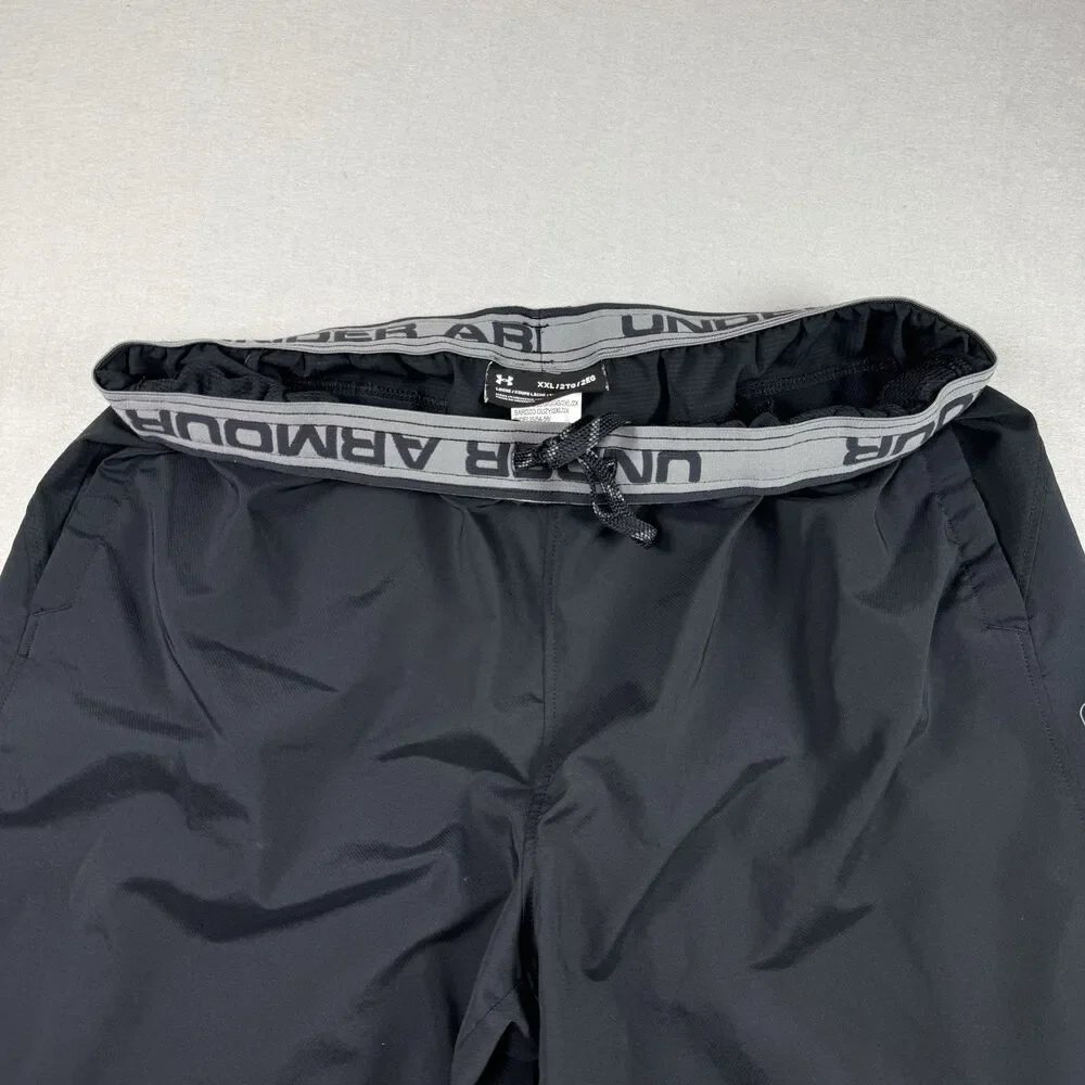 Under Armour Men's Athletic Shorts Black/Gray Size XXL Drawstring Elastic Waist